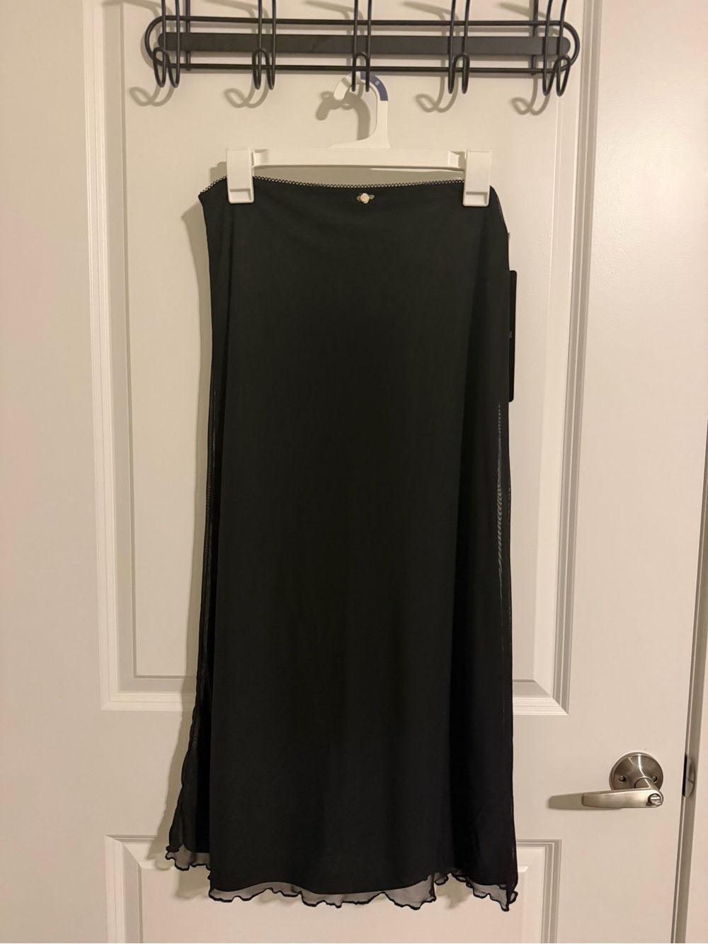 Women's Black Maxi Skirt with Delicate Hem